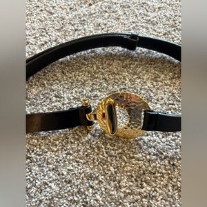Elegant Black and Gold Adjustable Women's Belt